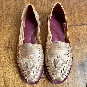 NEW Espiritu Rose Quartz Huarache Leather Sandals